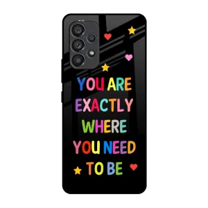 Magical Words Glass Case for Samsung Galaxy A53 5G Matte Finish Smooth Pattern