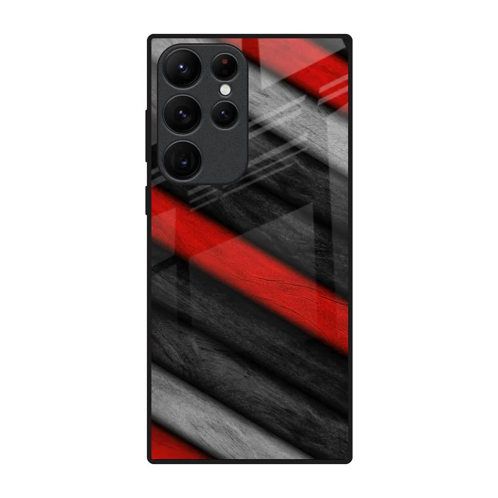 Smooth Finish Refined Look Soft Wooden Texture Glass Case for Samsung Galaxy S22 Ultra 5G