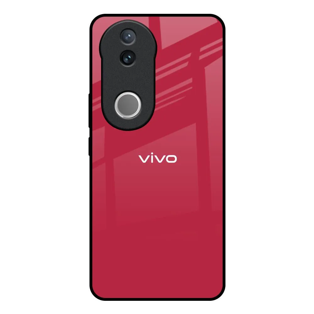 Matte Look Finish Creative Form Solo Maroon Glass case for IQOO Z10R 5G