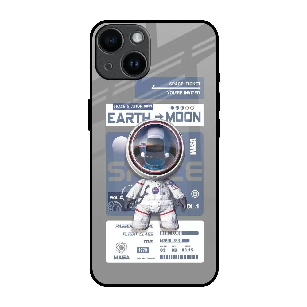 Space Flight Pass Glass Case for iPhone 14 Gloss Finish Design Flexible Layer Design