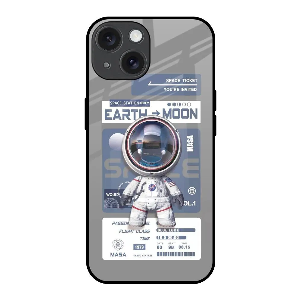 Elegant Edge Space Flight Pass Glass Case for iPhone 15