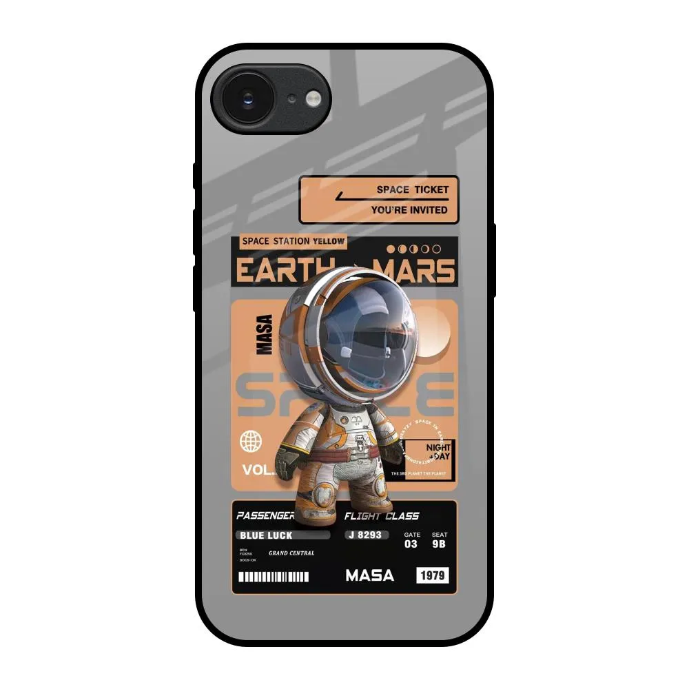 Space Ticket Glass Case for Apple iPhone 16e Soft edges