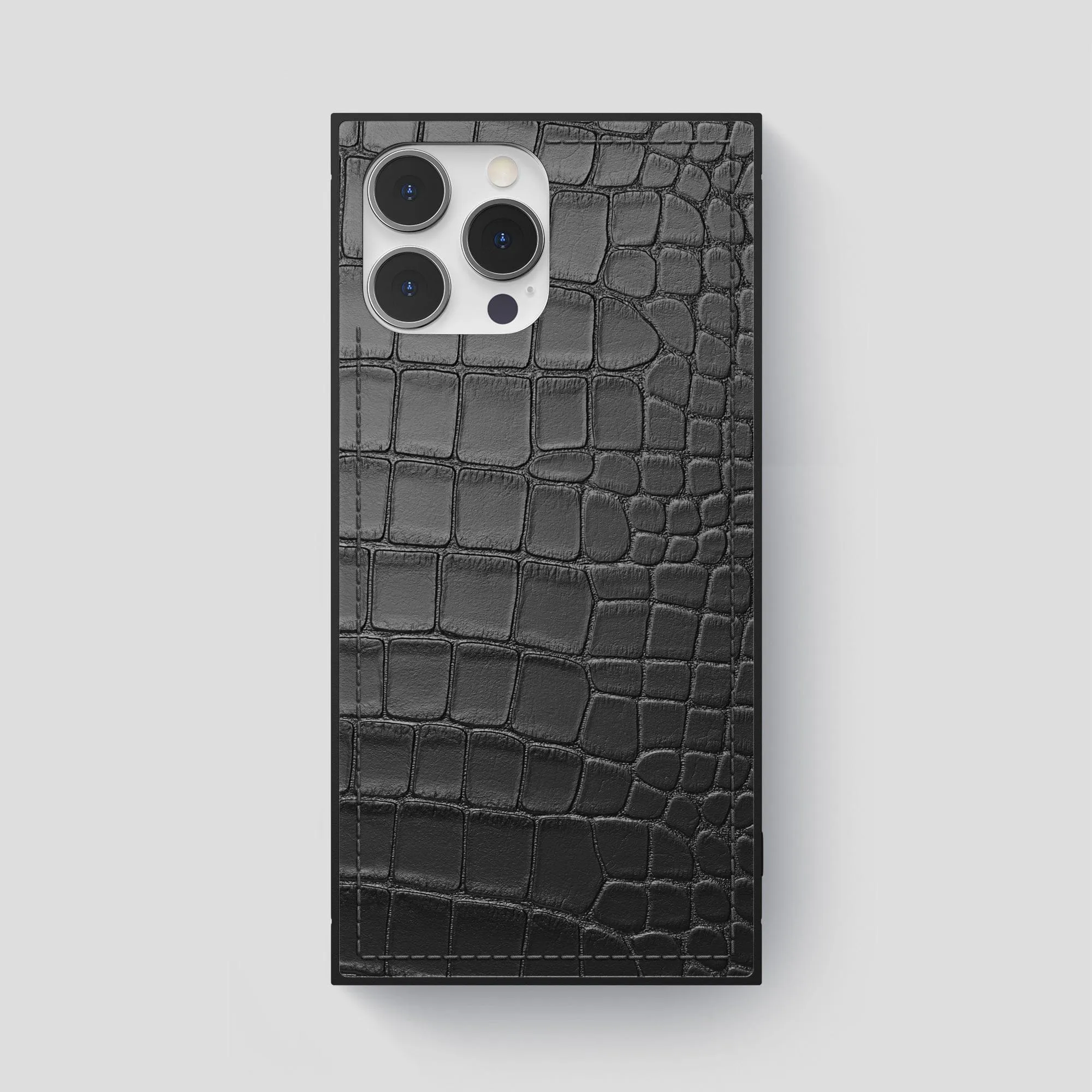 Square Case For iPhone 14 Pro Max In Alligator Matte Design Texture Soft Touching
