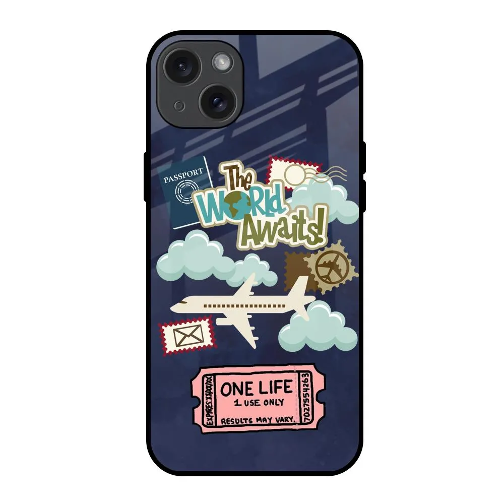 Smooth Finish Touch Tour The World Glass Case For iPhone 15 Plus