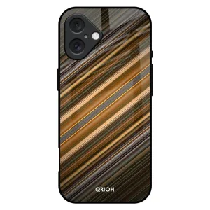 Versatile Accessory Luxury Texture Design Diagonal Slash Pattern Glass Case for iPhone 16 Plus