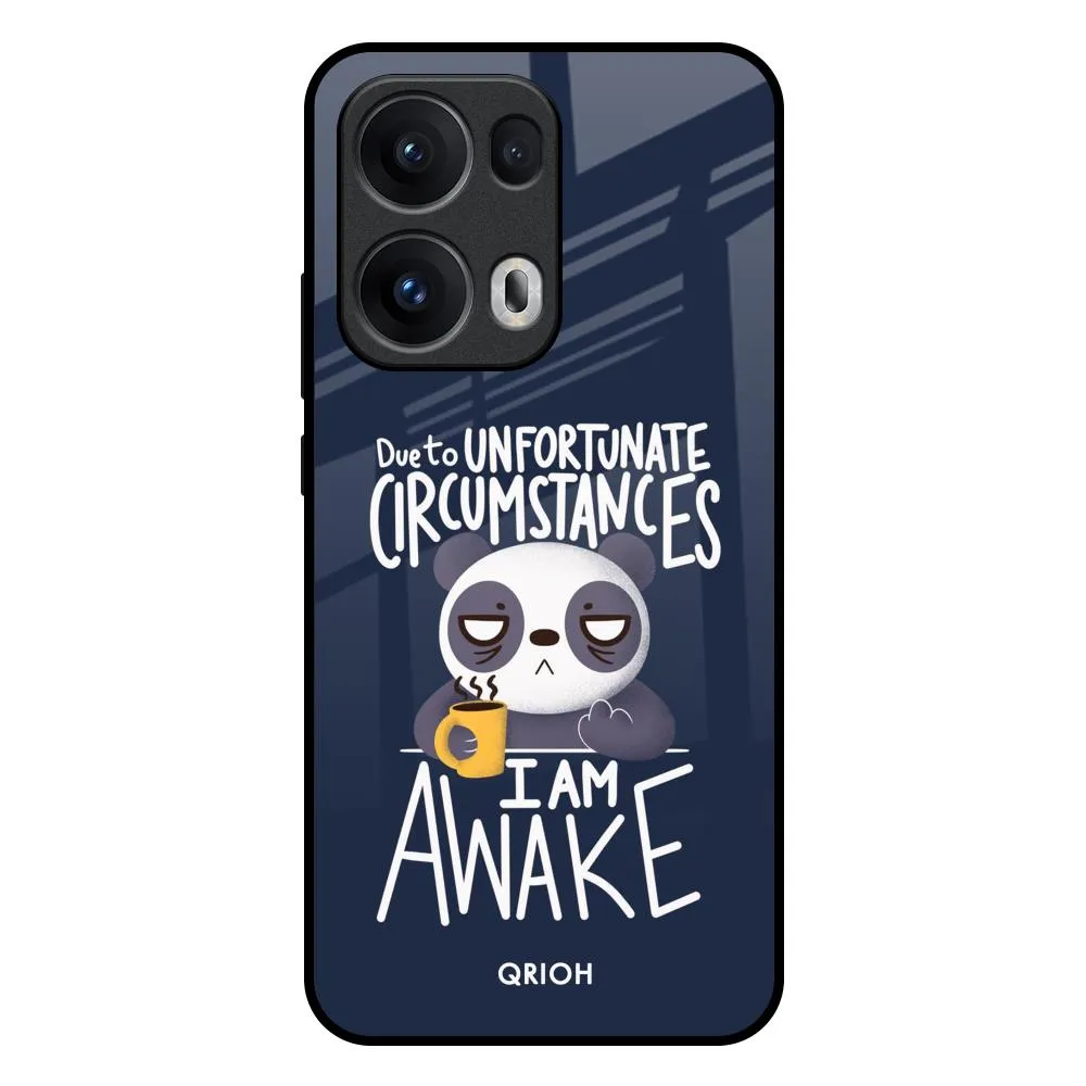 Minimal Grip Raised Bezels Struggling Panda Glass Case for Oppo Reno13 Pro 5G