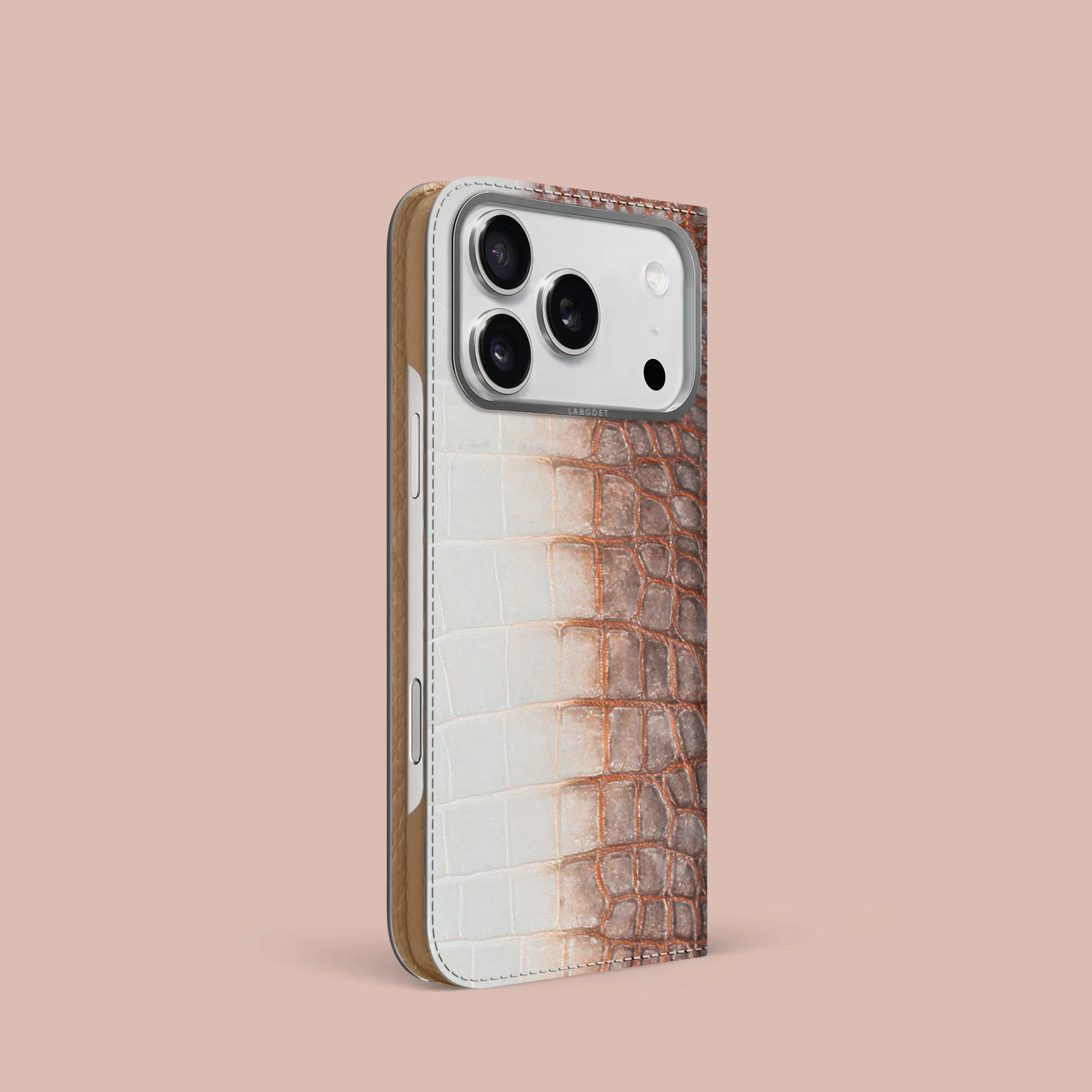 Premium Texture Layer Comfort Fit Folio Case 1/1 African For iPhone 17 Pro In Himalayan Crocodile