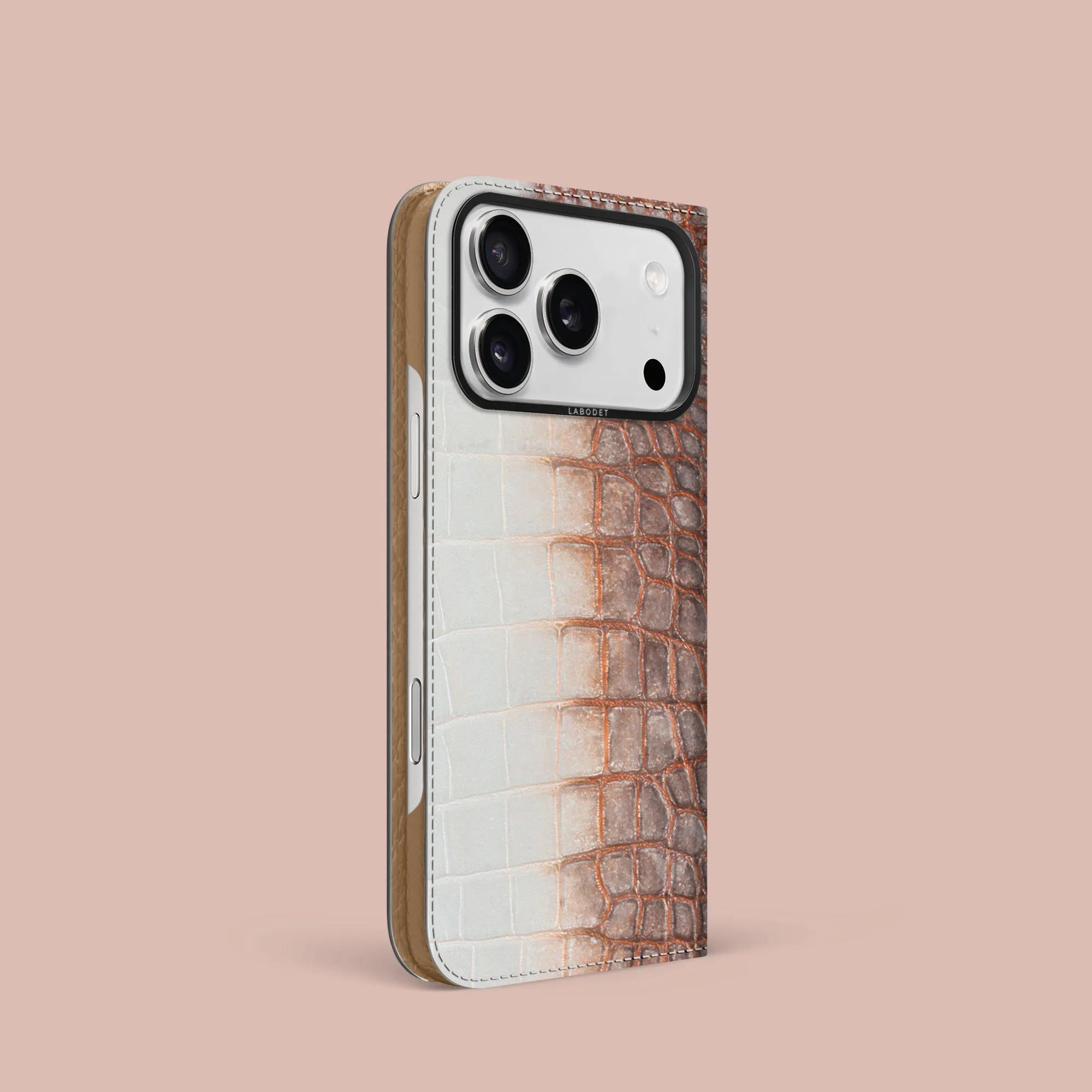Hybrid Finish Soft Detail Folio Case 1/1 African For iPhone 17 Pro In Himalayan Crocodile