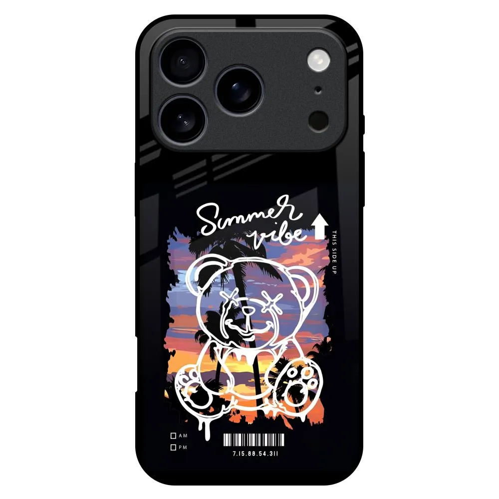 Summer Vibe Glass Case for iPhone 17 Pro Max Stylish Look Trendy Look