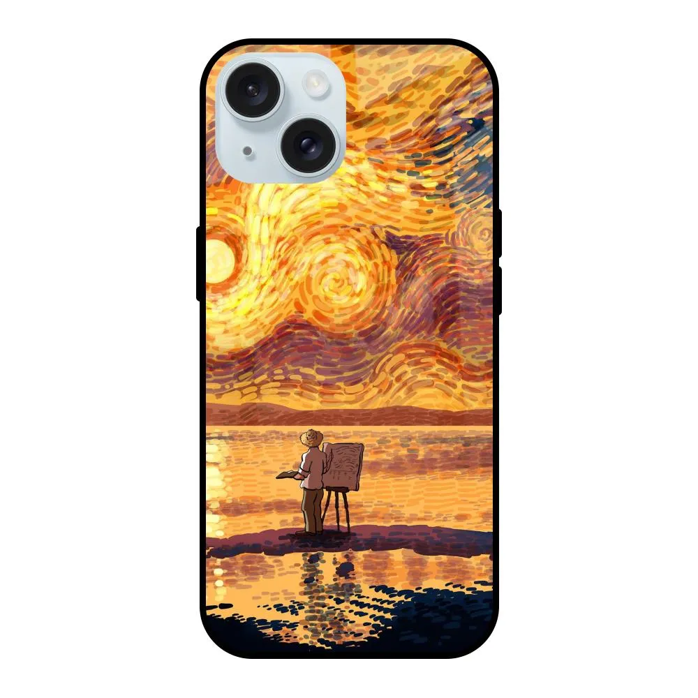 Urban Fashion High strength Sunset Vincent Glass Case for iPhone 15