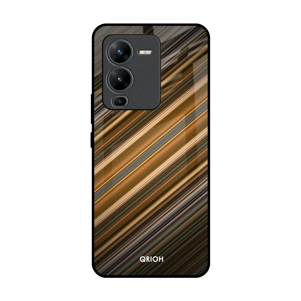 Smooth Outline Diagonal Slash Pattern Glass Case for Vivo V25 Pro