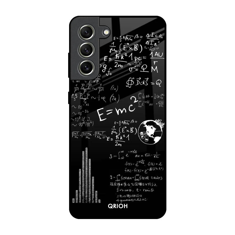 Fashionable Texture Scratch Block Funny Math Glass Case for Samsung Galaxy S21 FE 5G