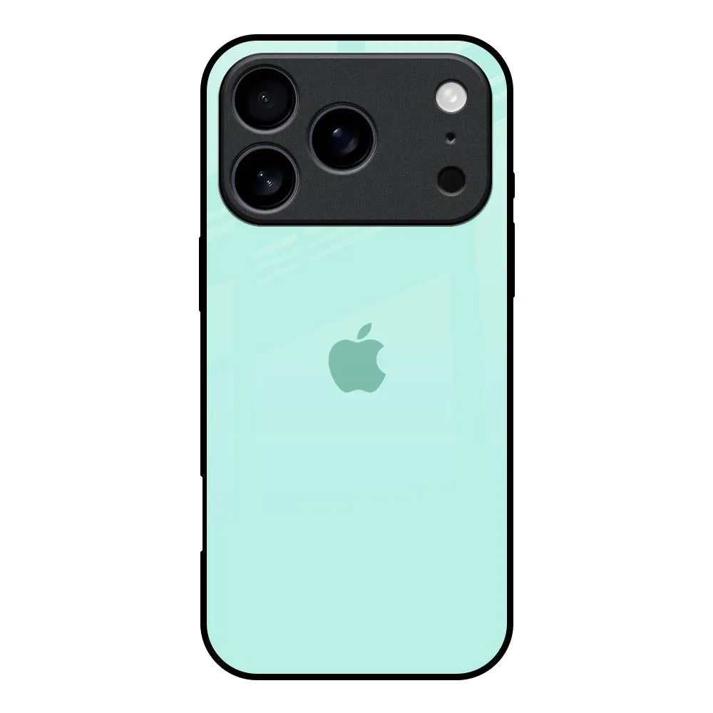 Teal Glass Case for iPhone 17 Pro Elegant Detail Cushioned Edge