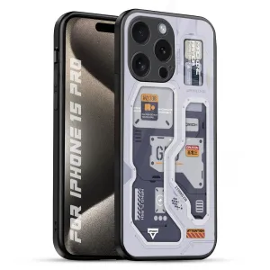 Tech Savvy Glass Case for iPhone 15 Pro Elegant Detail