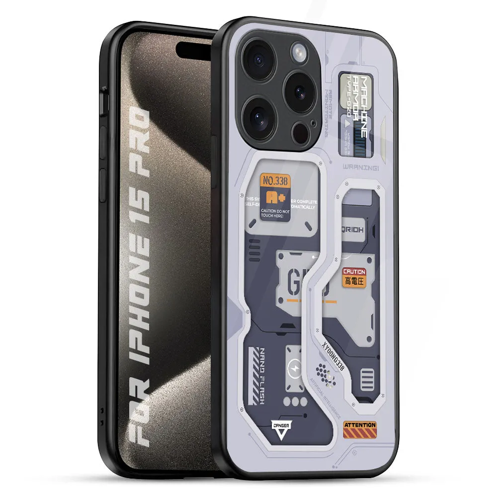 Tech Savvy Glass Case for iPhone 15 Pro Elegant Detail