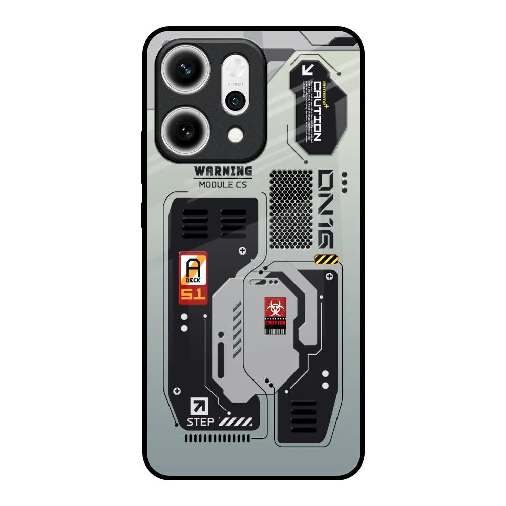 Sleek Detail Techno Vibes Glass Case for Oppo Reno14 5G