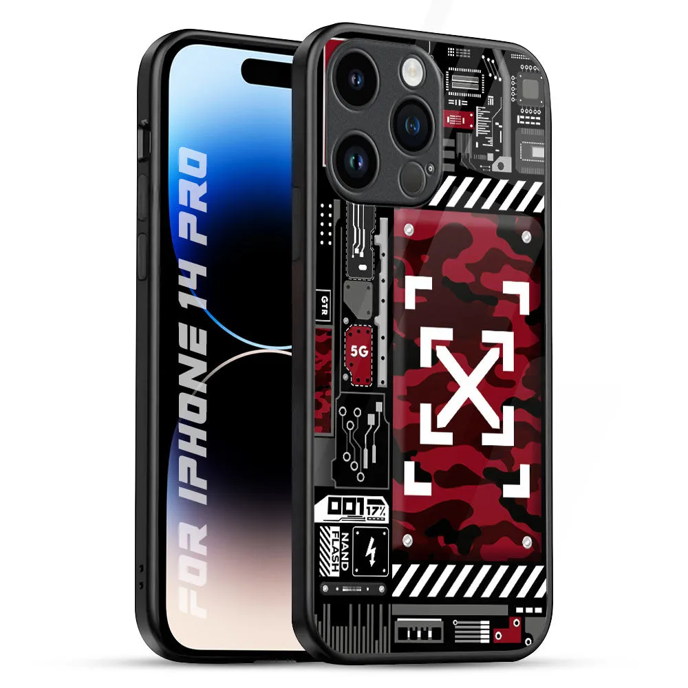 Vibrant Colors Technology Art Glass Case for iPhone 14 Pro