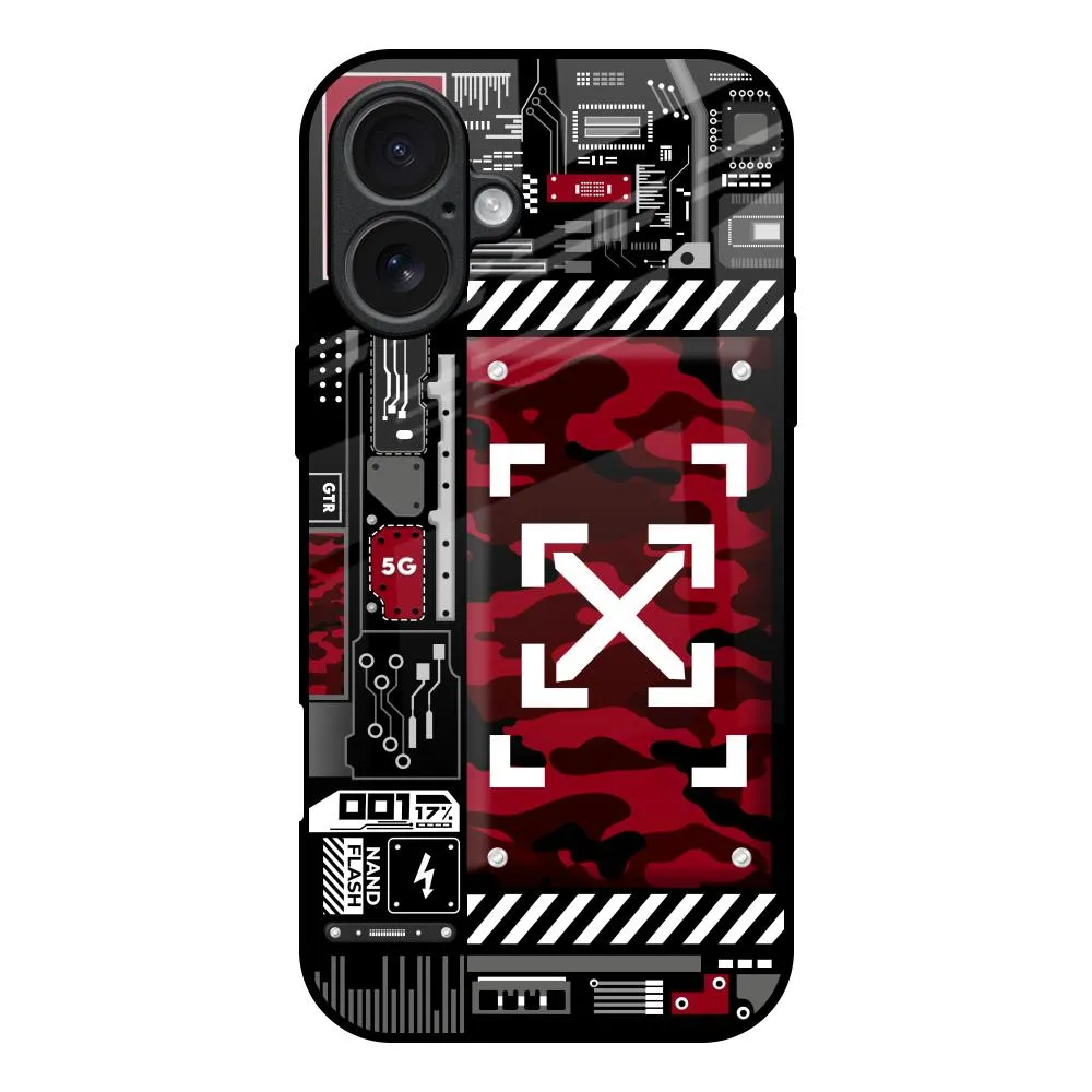 Soft Edge Look Minimal Detail Texture Technology Art Glass Case for iPhone 17