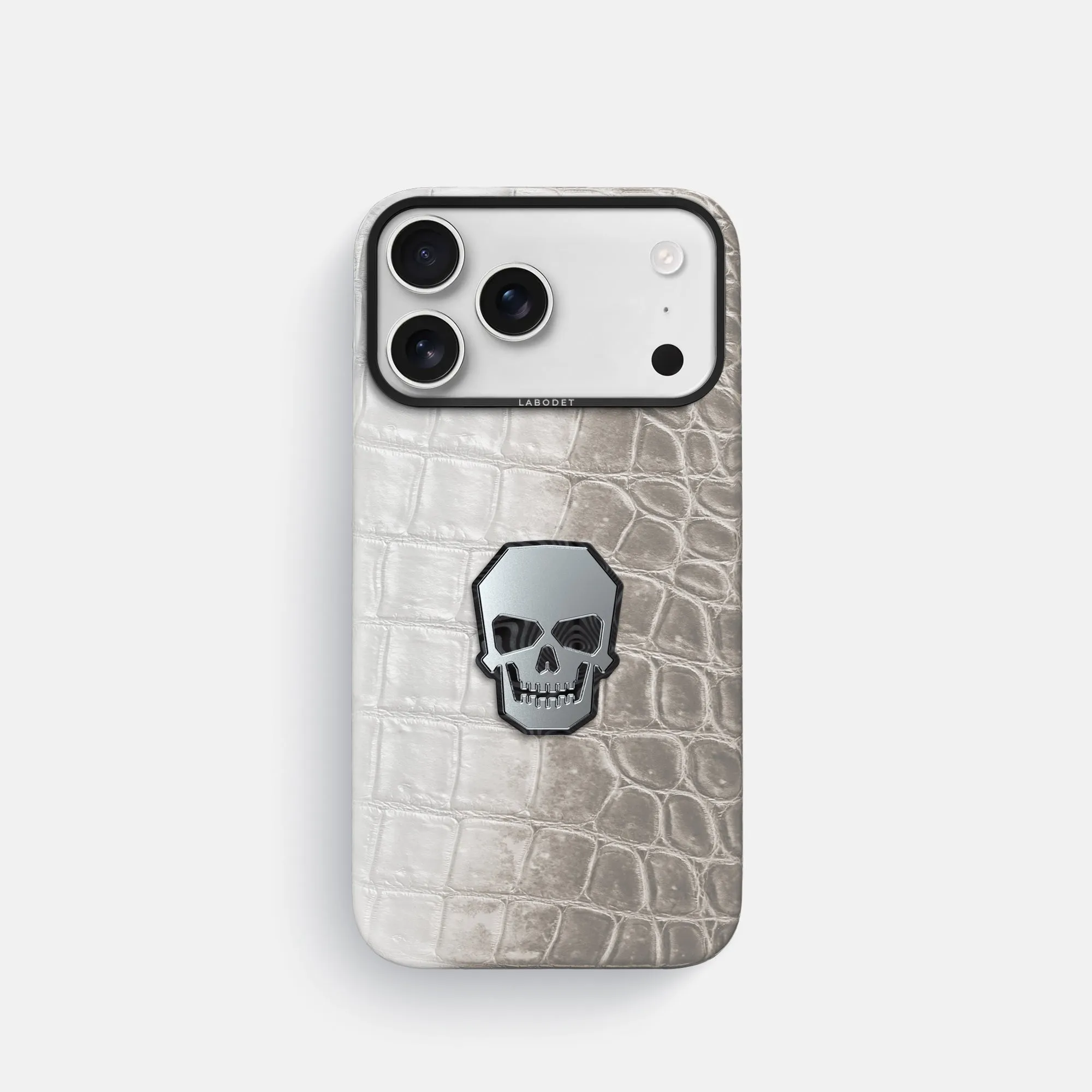 Classic Case With Titanium Skull For iPhone 17 Pro In Himalayan Crocodile Professional Look Flexible Touch