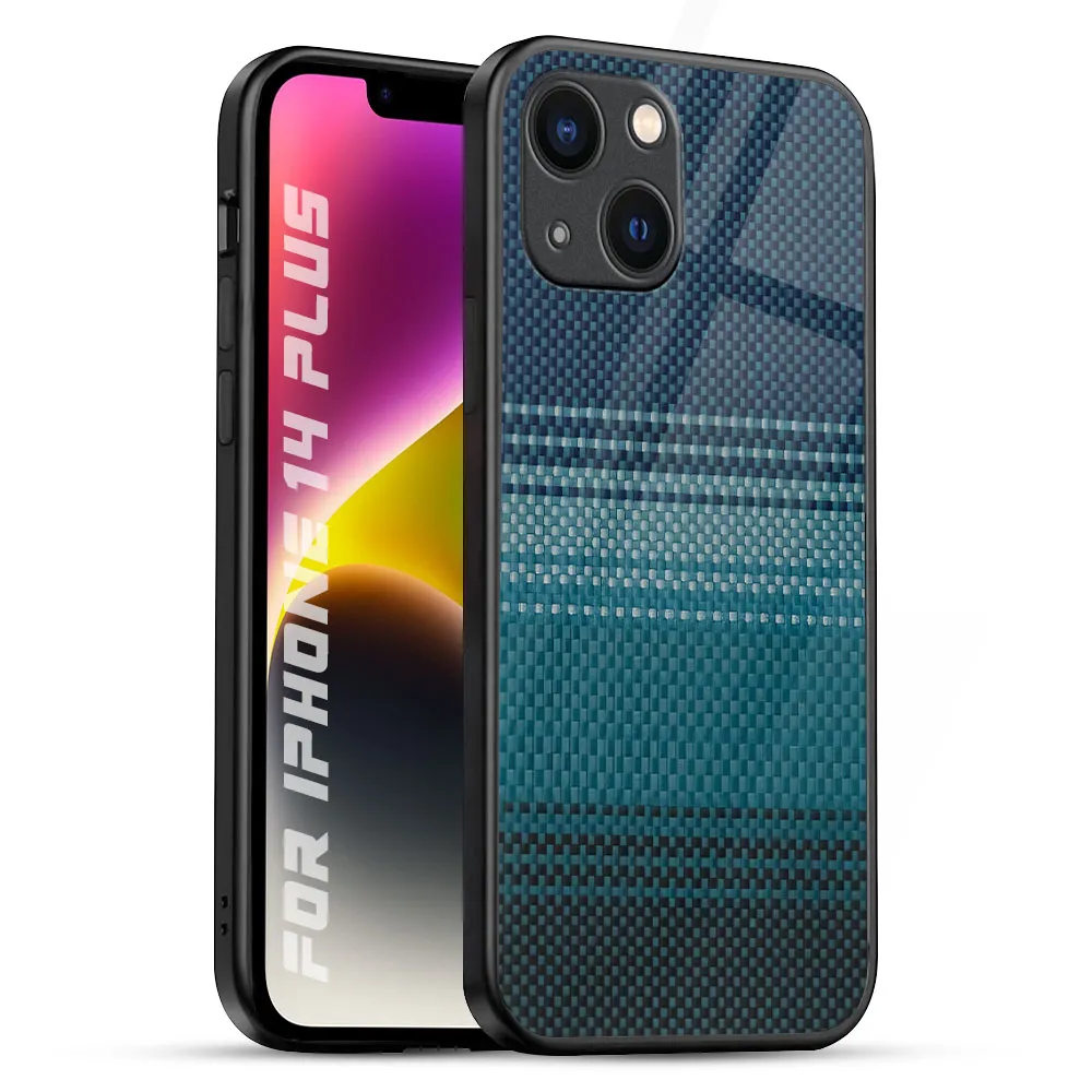 Modern Rug Glass Case for iPhone 14 Plus Slim Protection clean design