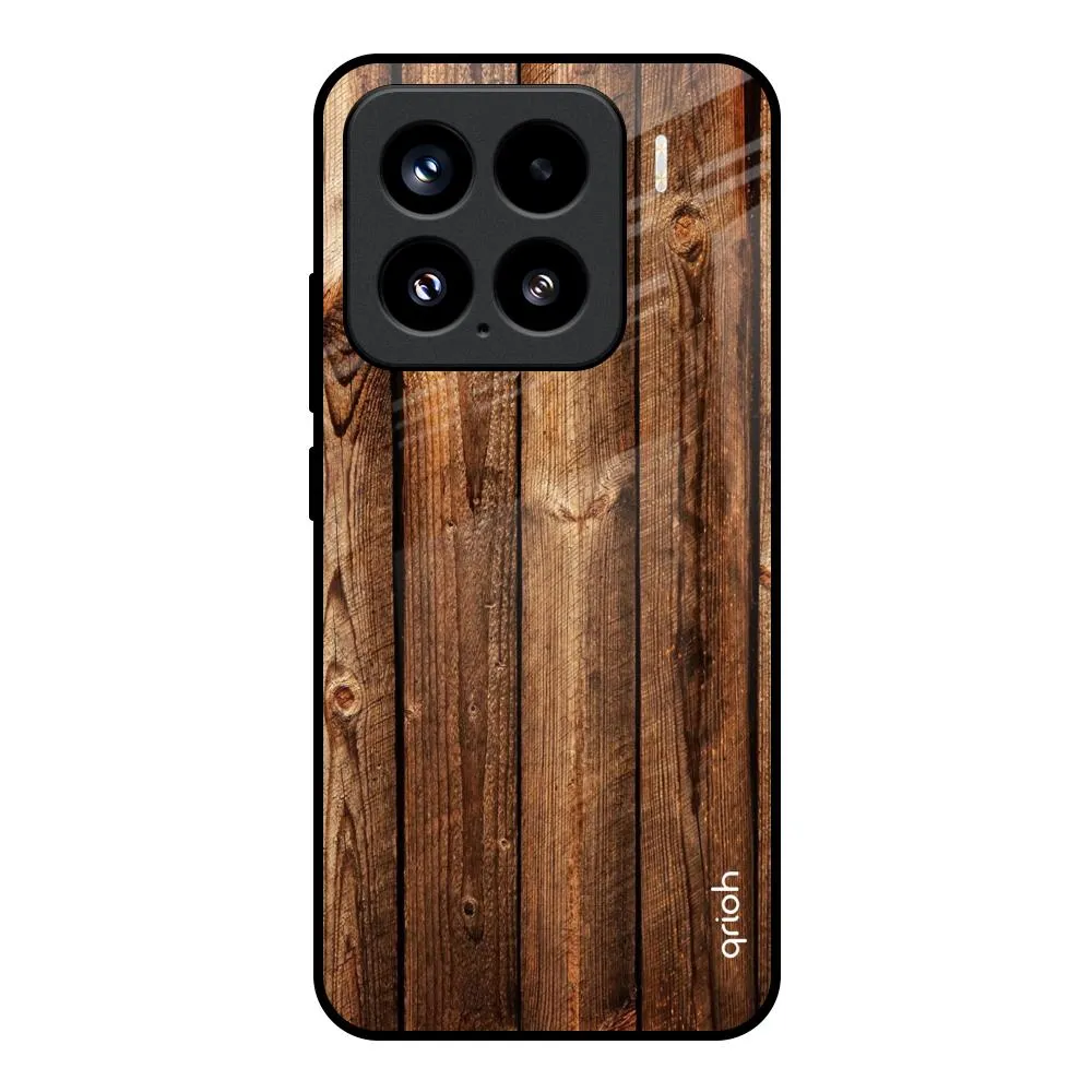 Gloss Finish Design Matte Shield Timber Printed Glass Case for Mi 15 5G