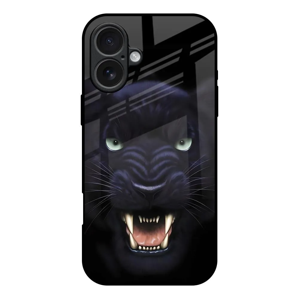 Angry Black Tiger Glass Case for iPhone 17 Clear Protection