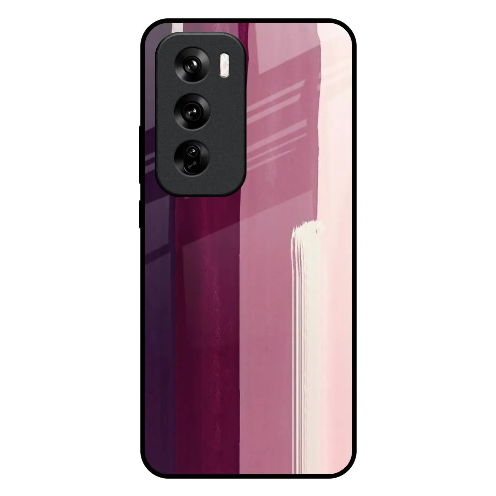 Professional Look Heat resistant Brush Stroke Art Glass Case for Oppo Reno 12 Pro 5G
