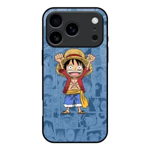 Chubby Anime Glass Case for iPhone 17 Pro Color Accent