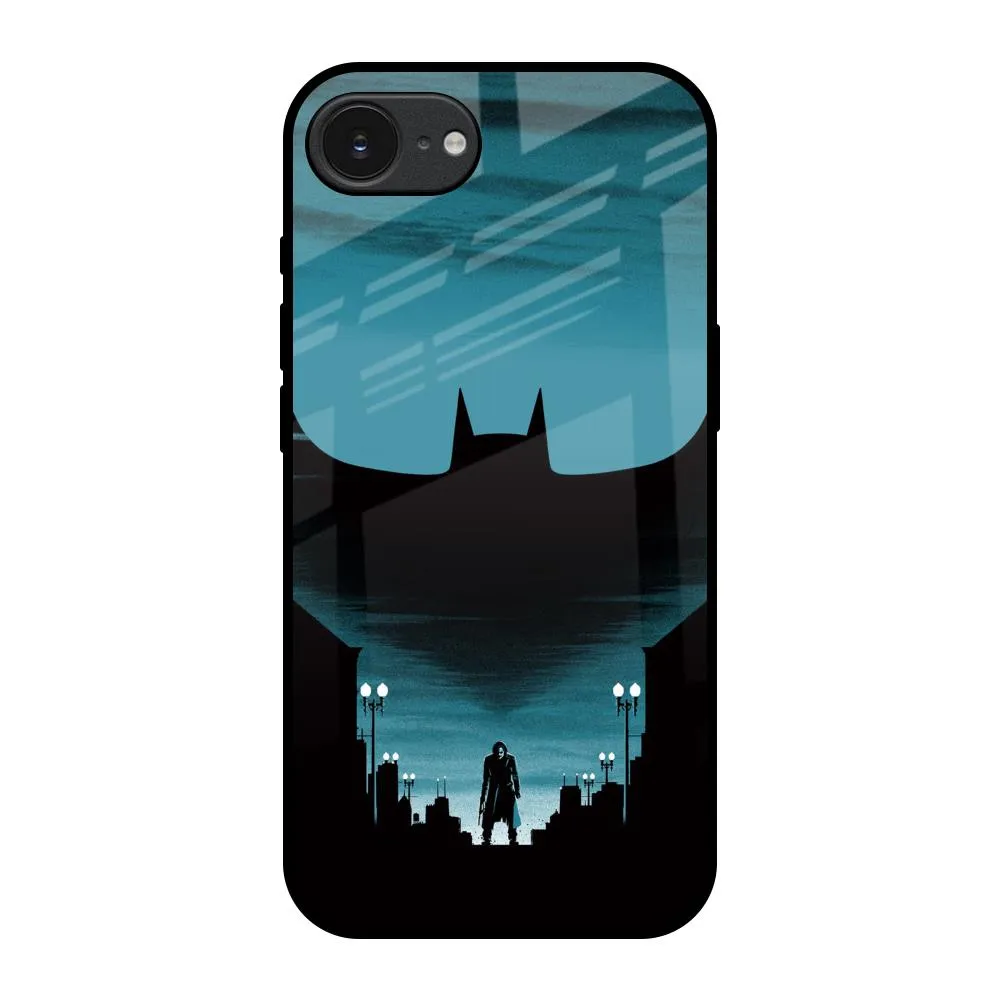 Cyan Bat Glass Case for Apple iPhone 16e Protective Frame Soft Grip