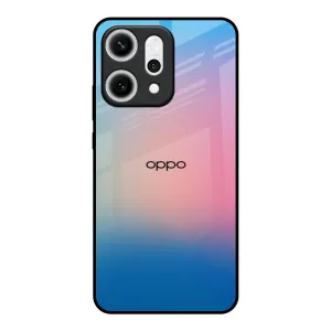 Hybrid Pattern Design Blue & Pink Ombre Glass case for Oppo Reno14 5G
