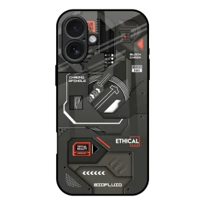 Soft Edge Detail Color Pattern Tech Aesthetics Glass Case for iPhone 17