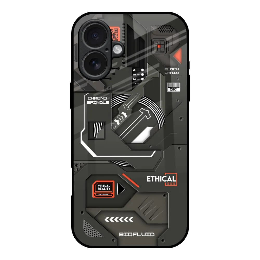 Soft Edge Detail Color Pattern Tech Aesthetics Glass Case for iPhone 17