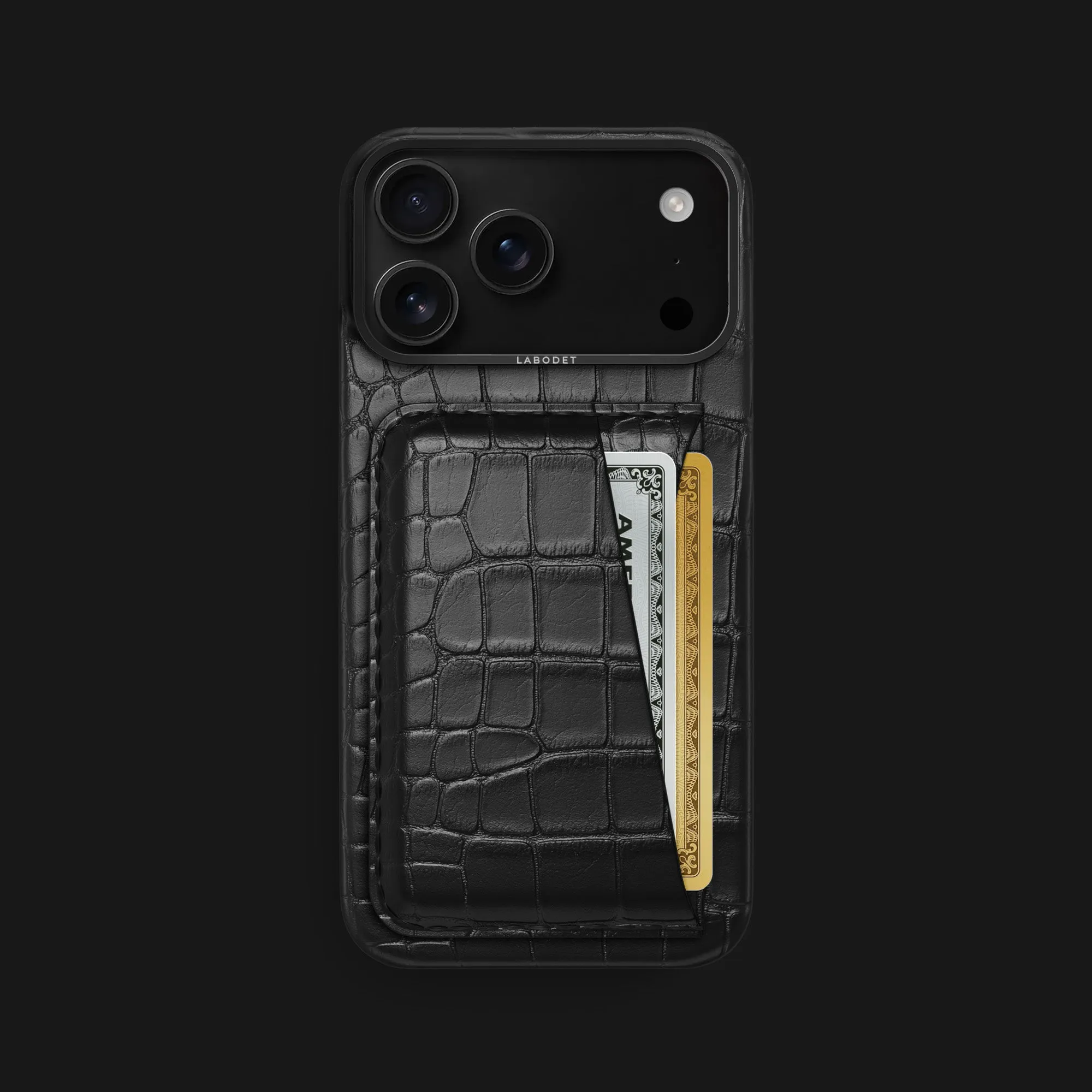 Compact Edge Double Card Case Edition Black For iPhone 17 Pro Max In Alligator