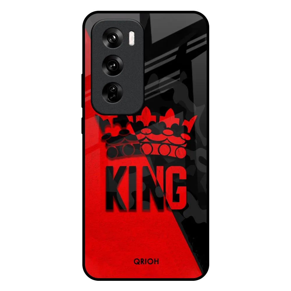 I Am A King Glass Case for Oppo Reno 12 5G Scratch Resistant Durable Build Texture