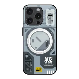 Modern Technology Glass Case for iPhone 15 Pro Textured Finish