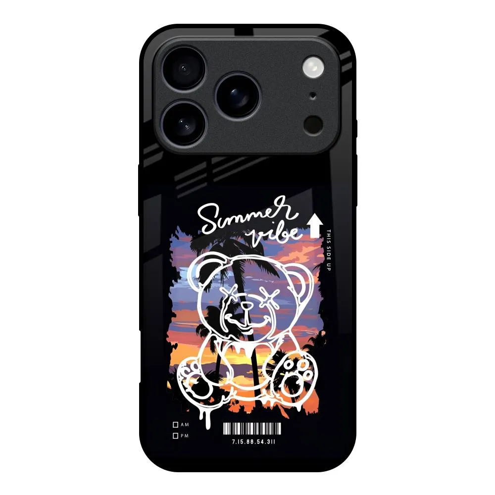 Stylish grip Tactile Buttons Summer Vibe Glass Case for iPhone 17 Pro