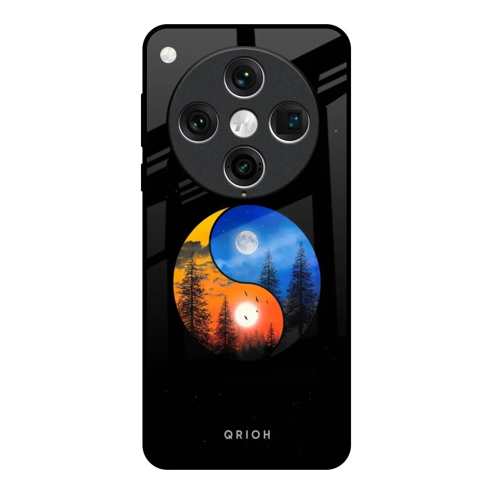 Yin Yang Balance Glass Case for Oppo Find x8 Pro Matte Coating Simple Texture