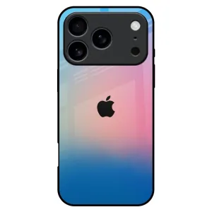 High Durability Blue & Pink Ombre Glass case for iPhone 17 Pro Max