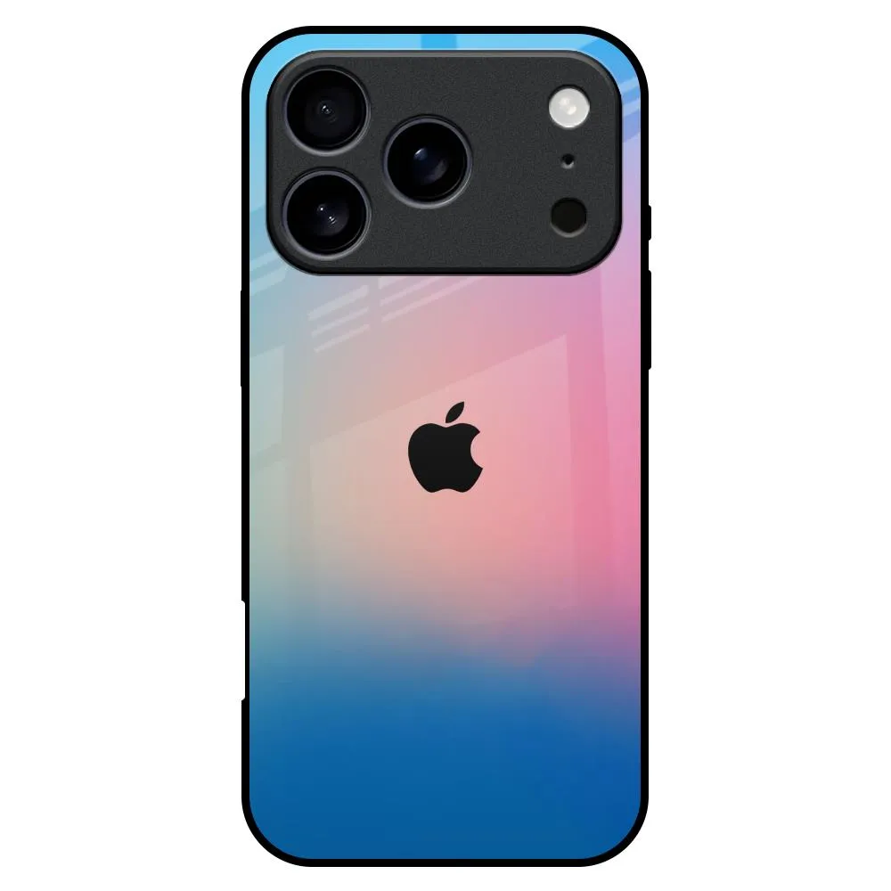 High Durability Blue & Pink Ombre Glass case for iPhone 17 Pro Max