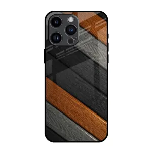 Vibrant Finish Elegant Shield Tri Color Wood Glass Case for iPhone 14 Pro Max