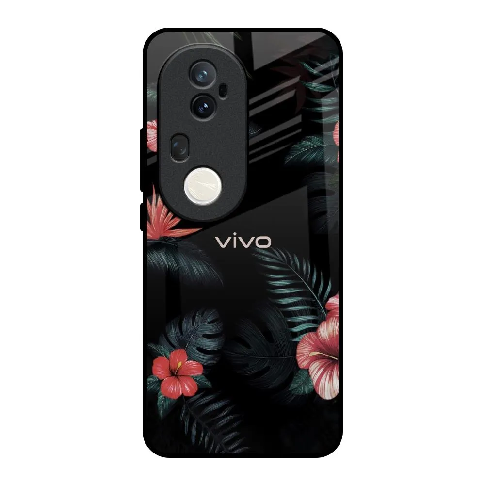 Scratch Proof Tropical Art Flower Glass Case for Vivo T4 Ultra 5G