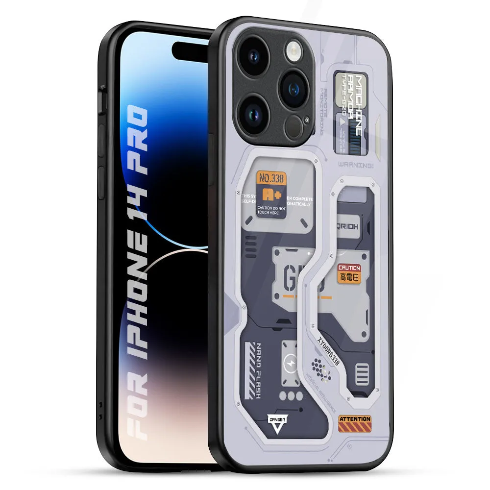 Tech Savvy Glass Case for iPhone 14 Pro Modern feature