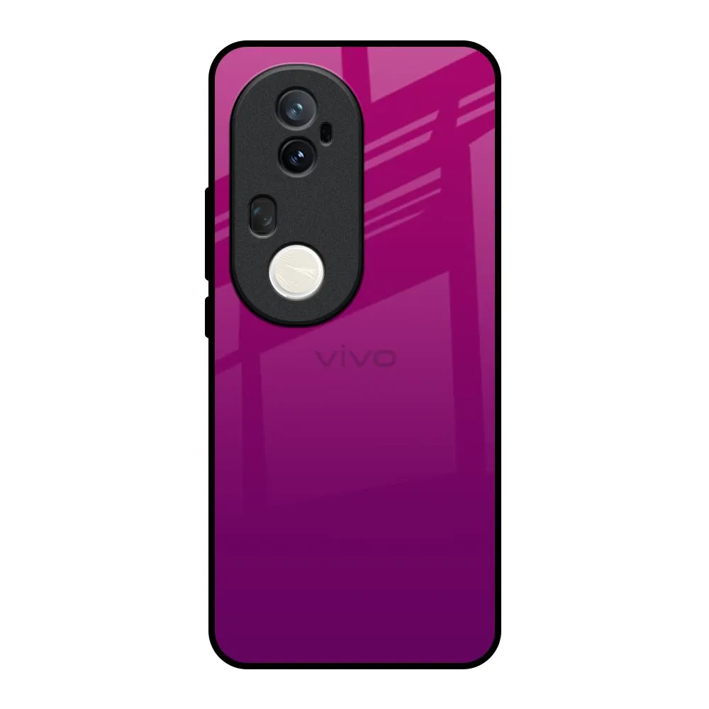 Magenta Gradient Glass Case For Vivo T4 Ultra 5G Clear Design Creative Pattern