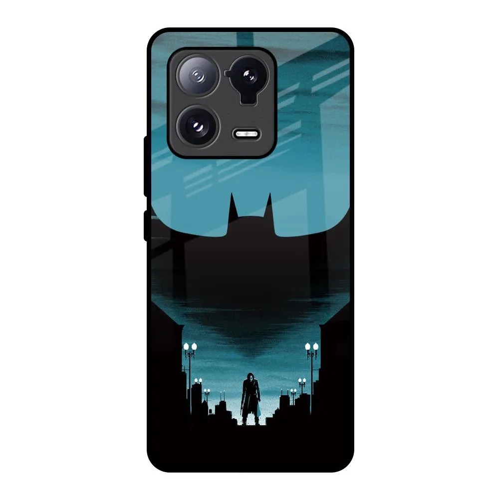 Comfort Fit Smooth Grip Layer Cyan Bat Glass Case for Mi 13 Pro