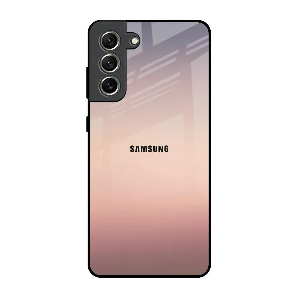 Soft Frame Golden Mauve Glass Case for Samsung Galaxy S21 FE 5G