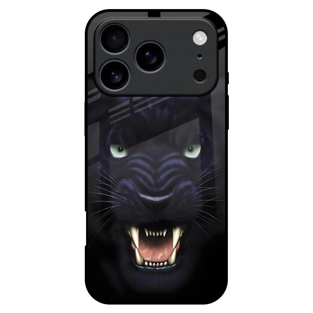 Angry Black Tiger Glass Case for iPhone 17 Pro Max daily accessory