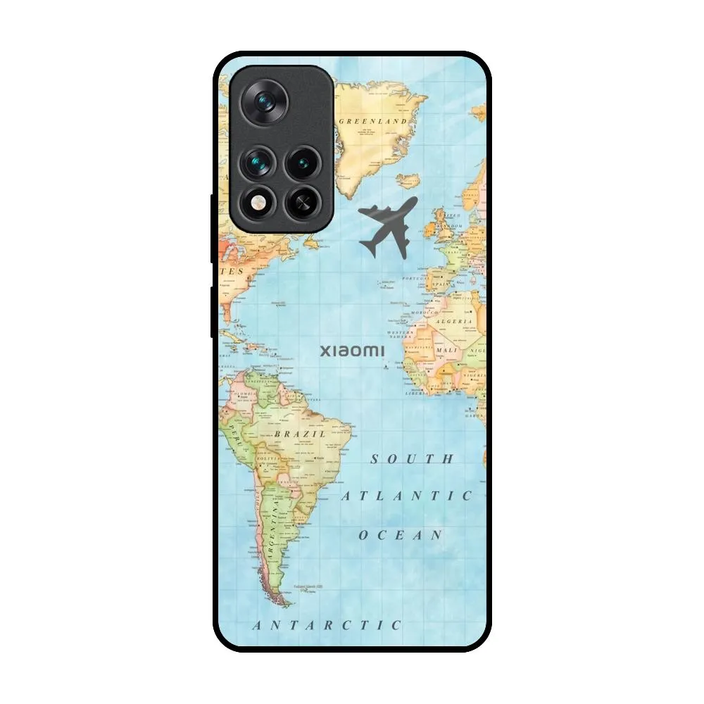 Fly Around The World Glass Case for Mi 11i Outdoor Travel