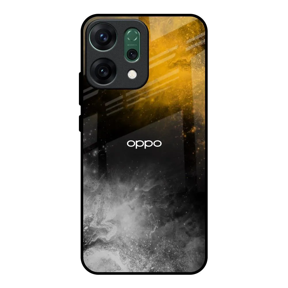 Clear Texture Strong protection Gold Gradient Glass Case for Oppo Reno14 Pro 5G