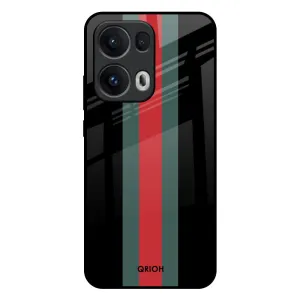 Vertical Stripes Glass Case for Oppo Reno13 Pro 5G Sporty Appeal Strong Grip