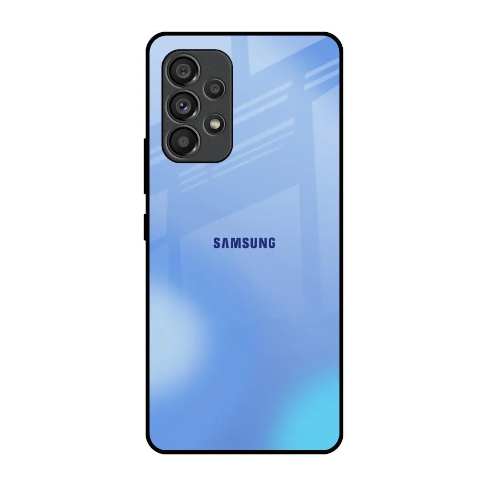 Vibrant Blue Texture Glass Case for Samsung Galaxy A53 5G Customizable Option